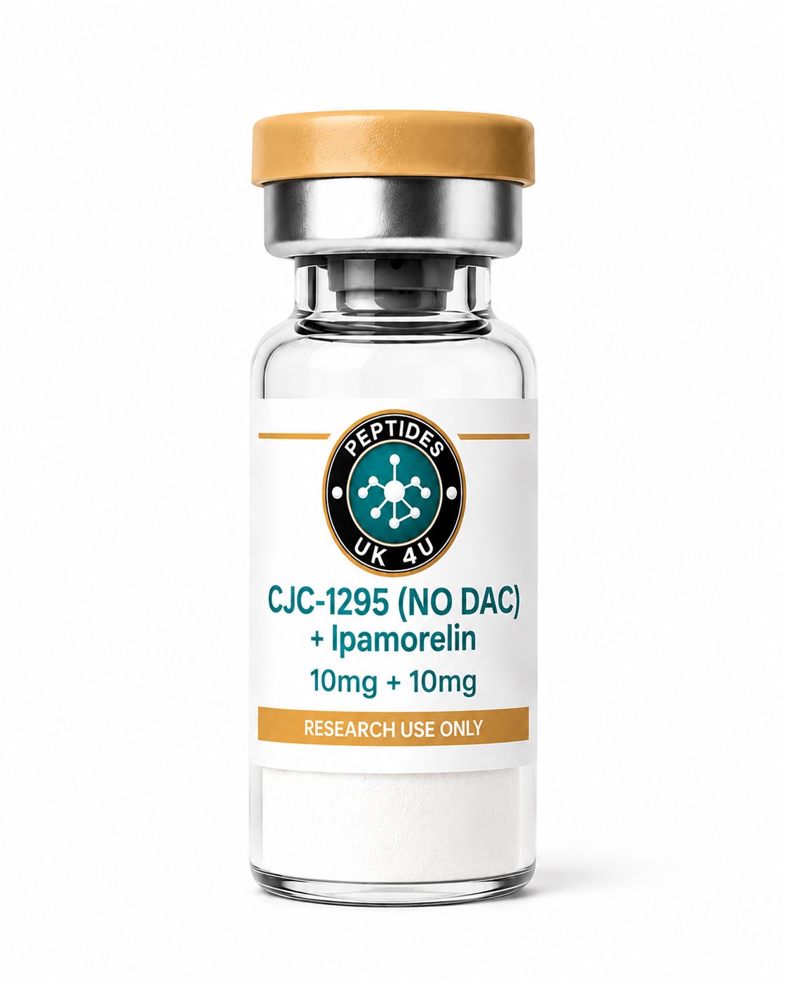 CJC-1295 (no DAC) 10mg + Ipamorelin 10mg research peptide vial UK