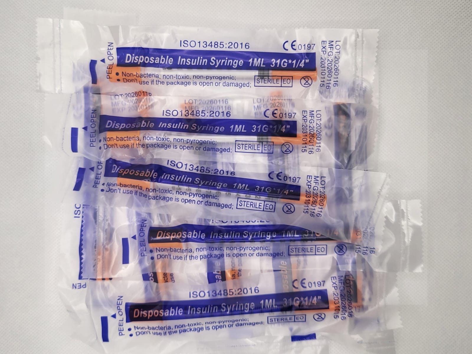 Insulin Syringes 1ml 31G x 1/4" (Pack of 10)